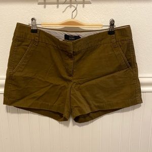 J. Crew 4” chino shorts, brown/yellow, size 10